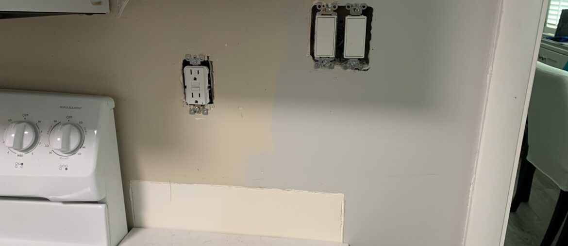 How would you handle this backsplash install? The switches are right where I would want the tile to end.