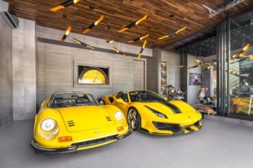 Finished Garage with Adjacent Office Space with Floor to Ceiling Sliding Pocket Doors [4997x 3333]