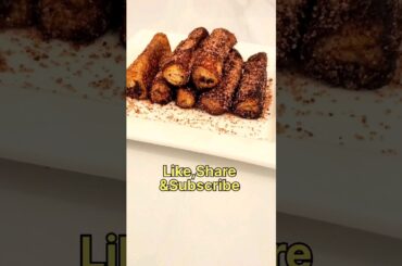 Nutella French Toast Roll-Ups/How to make nutella french toast recipe #food #lunchboxrecipe #shorts