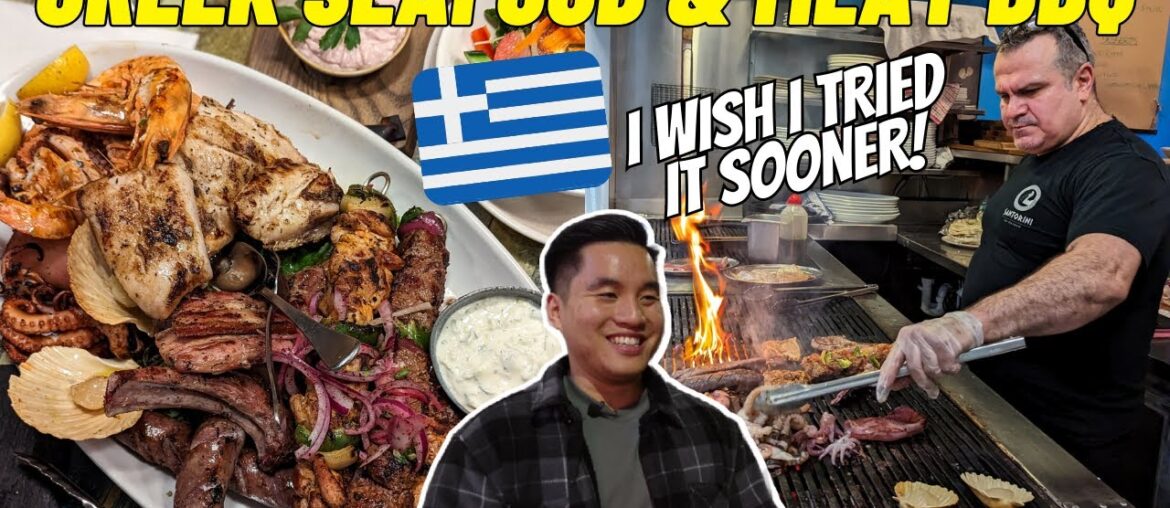 AMAZING GREEK SEAFOOD AND MEAT BBQ in Sydney Australia @ Santorini on Oxford | food vlog mukbang