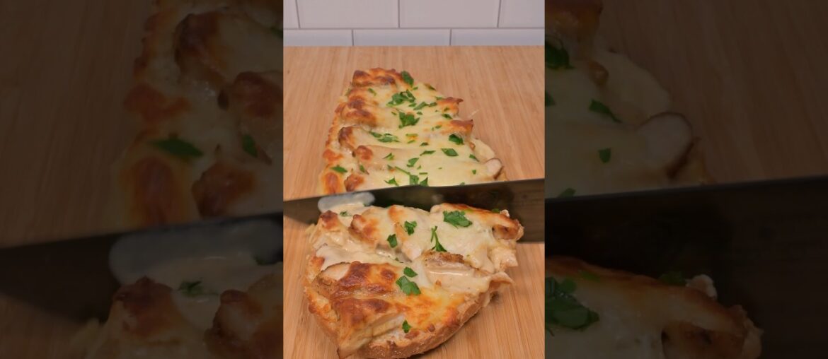 Chicken Alfredo French Bread Pizza #shorts #recipe