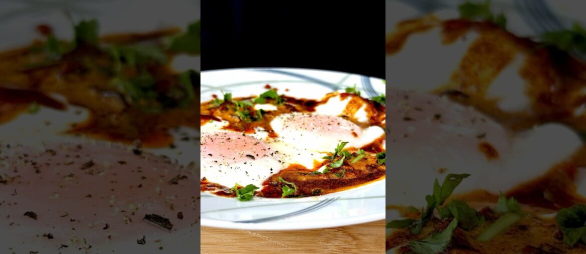 French Poached Egg Curry with Poori  #shorts #pooribhaji #poorisabji #food #asmr  #indiancooking