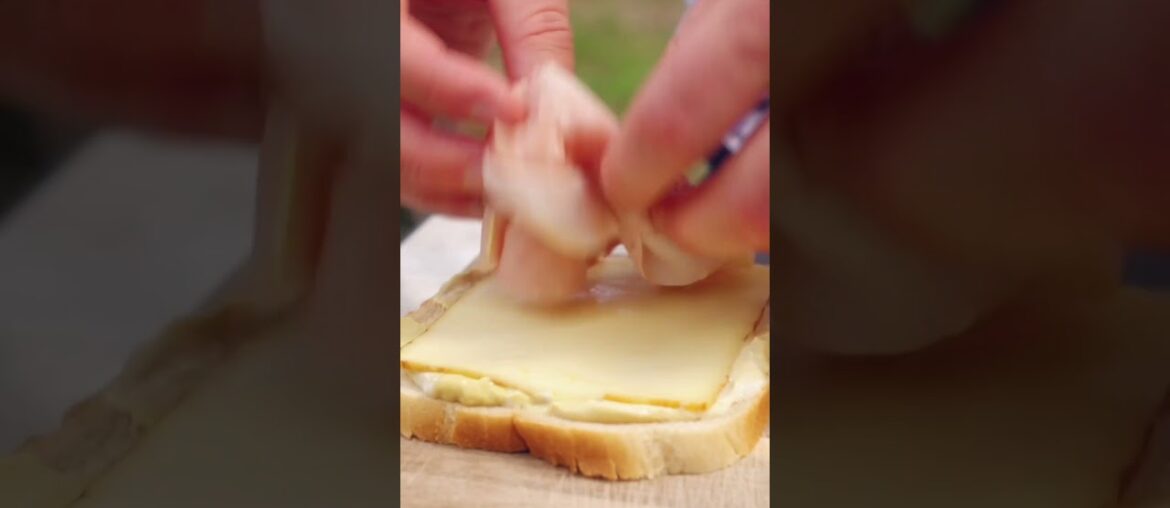 Cheese & Ham FRENCH TOAST! Monte Christo Sandwich | #shorts #grilledcheese #sandwich #recipe #kochen