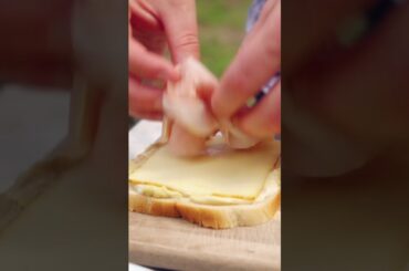 Cheese & Ham FRENCH TOAST! Monte Christo Sandwich | #shorts #grilledcheese #sandwich #recipe #kochen