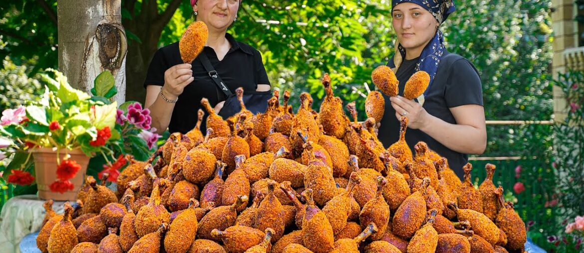 Fried Chicken BAGUETTE | Roast Chicken with Mashed Potatoes Recipe - Potato Harvest in the Village