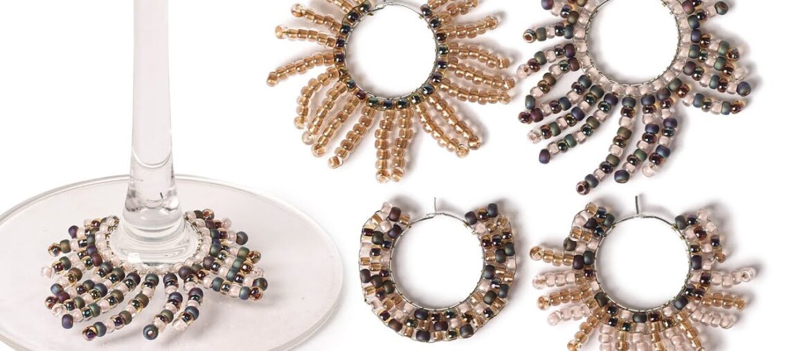 Brick Stitch Wine Glass Charms - DIY Jewelry Making Tutorial by PotomacBeads