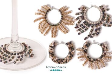 Brick Stitch Wine Glass Charms - DIY Jewelry Making Tutorial by PotomacBeads