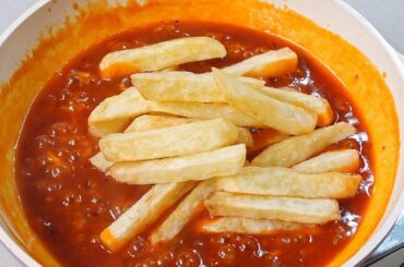 Chilli potato recipe!! Chili sauce and French fries, potato Chili recipe, sweet potato recipe