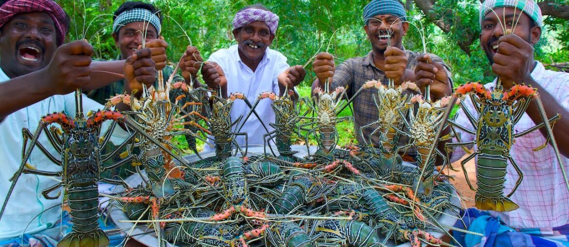 BIG LOBSTER | 50 KG Lobster Fry Cooking and Eating In Village | Lobster Recipes with Indian Masala BIG LOBSTER | 50 KG Lobster Fry Cooking and Eating In Village | Lobster Recipes with Indian Masala