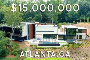 INSIDE A $15M ATLANTA MODERN MANSION ON A PRIVATE LAKE | SANDY SPRINGS, GA | TOUR OF THE YEAR!!!