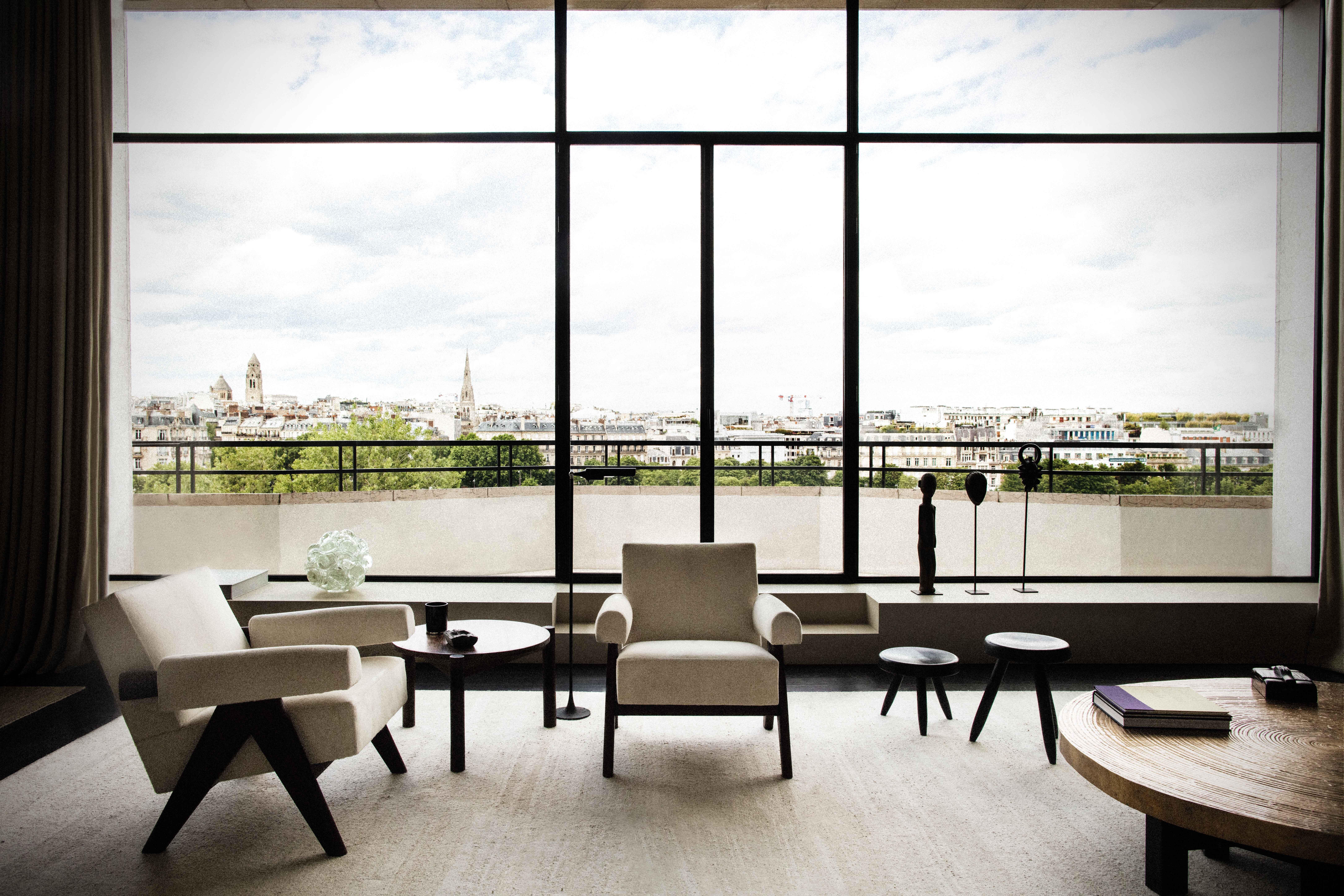 Living room overlooking Paris designed by Vincent Van Duysen [5792 x 8688]