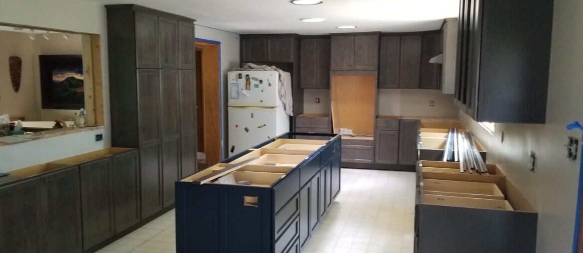 New kitchen under way...cabinets were installed this week.