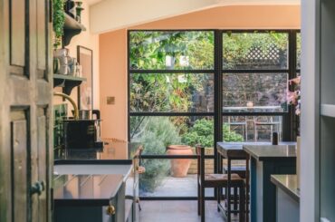 Kitchen extension with skylights added to a four double-bedroom Victorian terrace near Clapham, Lambeth, London, UK [1067x1600]