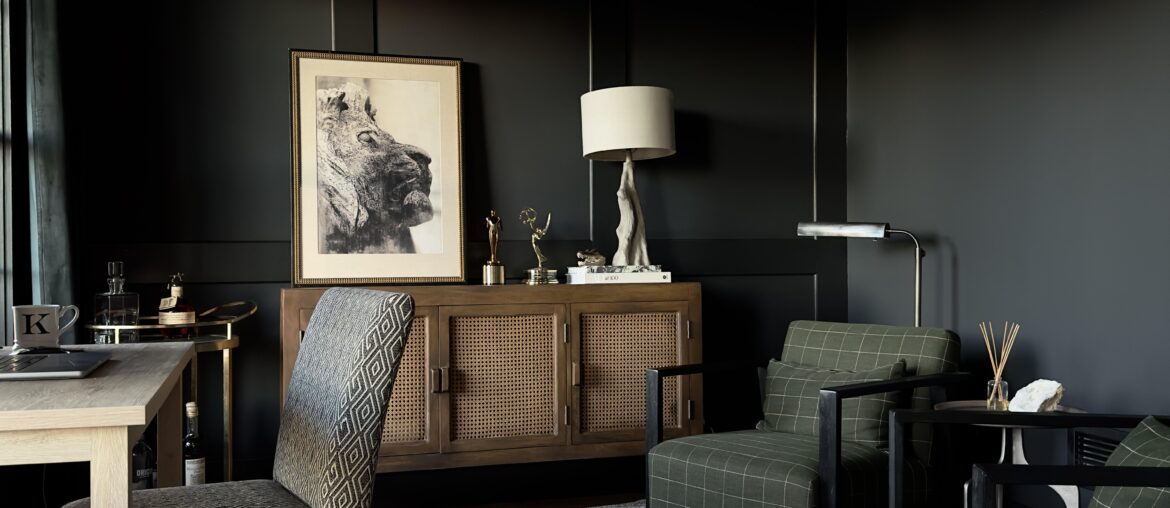 Getting ready to relax and do a bit of work in my moody office [OC] [6048x8064]