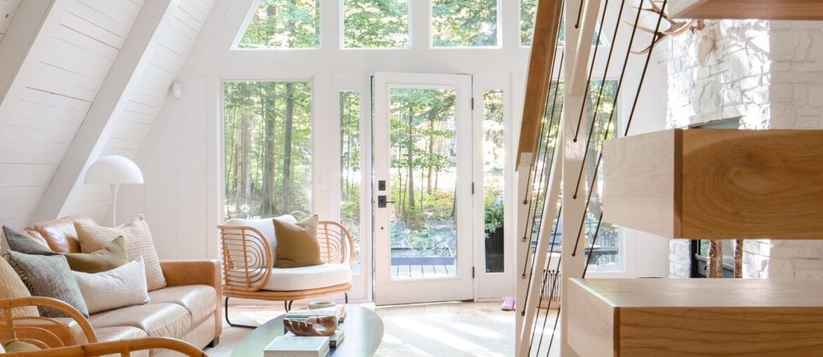 Renovated A-frame house with a view, Harbor Springs, Emmet County, Michigan [1347x2020]