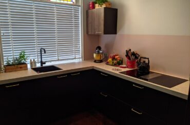 Our kitchen, just two weeks old, clean again after a big Christmas dinner (Netherlands)