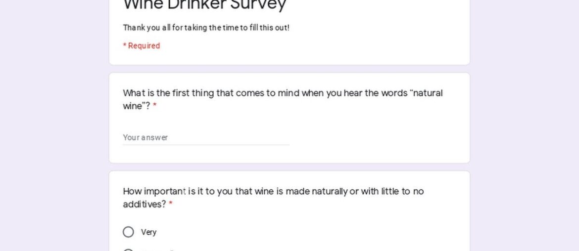 New Wine Brand Story / Survey