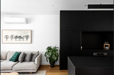 Matte Black with appliances built in behind the joinery. Can confirm it is as sexy in person as it is in the photos.