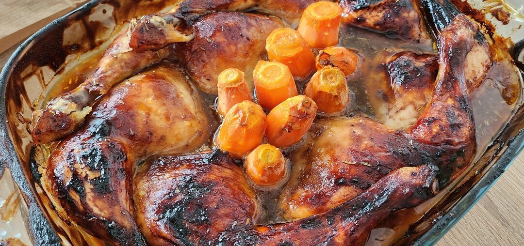 Cuisses de poulet laquées à la sauce barbecue