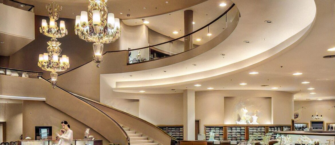 1951 photo of Hahne & Co. department store in Montclair, New Jersey. (Photo by Gottscho-Schleisner via Library of Congress. Partial AI colorization.) [2500X1984]