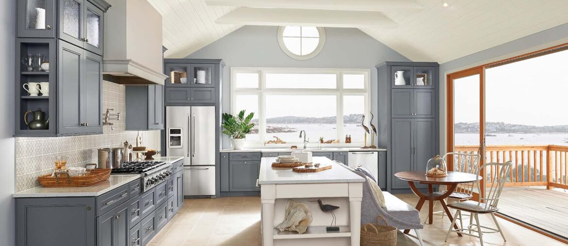 We're remodeling our kitchen and we really like the tile backsplash in this photo, but we don't know where to buy it. It's from the Merillat cabinets catalog, and we emailed them but haven't heard back. Does anyone recognize it?