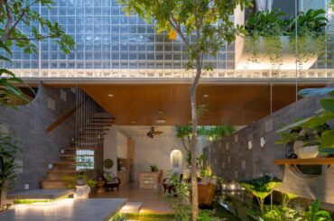 Green Living Room in Coco House by Duy Le Architects [1074 x 1000] Vietnam