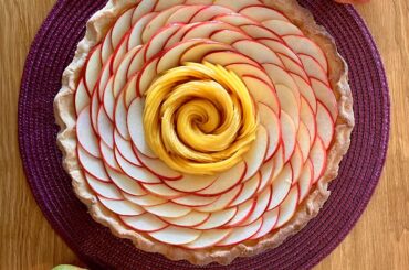 Tarte aux mangues et pommes, à la crème pâtissière 🥭🍎