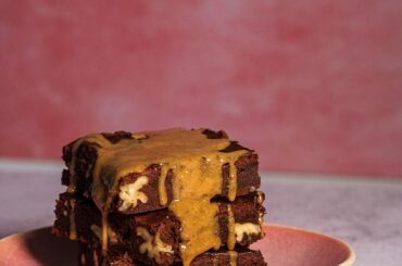 Brownie avec du praliné noisettes et fleur de sel