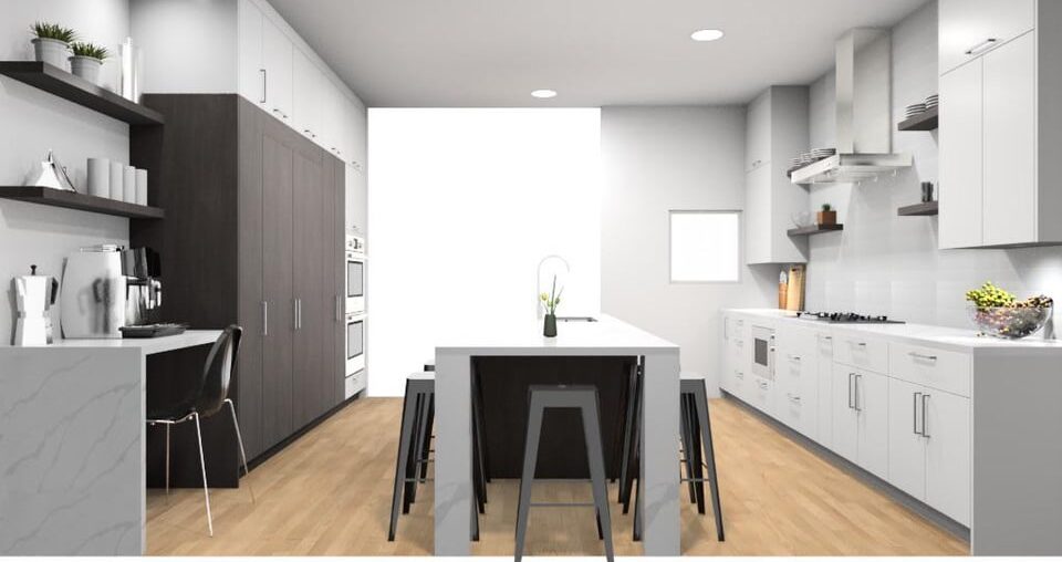 Kitchen Rendering for a Contemporary New Construction - Feedback Welcomed!