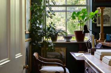 Study with views garden views in a suburban Victorian house, Winchester, Hampshire, England [1920x2880]