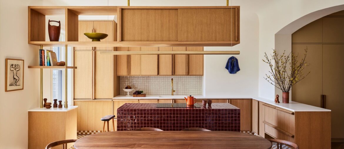 Kitchen and dining space in a gut-renovated East Village apartment, Lower Manhattan, New York City [3000x2001]