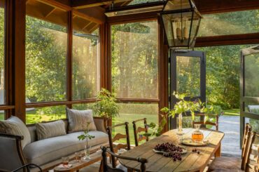 Screened porch connected to the kitchen in a Sun Valley retreat, Idaho [2307x3000]