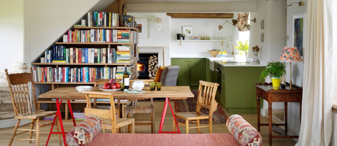 Renovated living space in a stone Cotswolds farmhouse, Painswick, Gloucestershire, England [8272x6200]