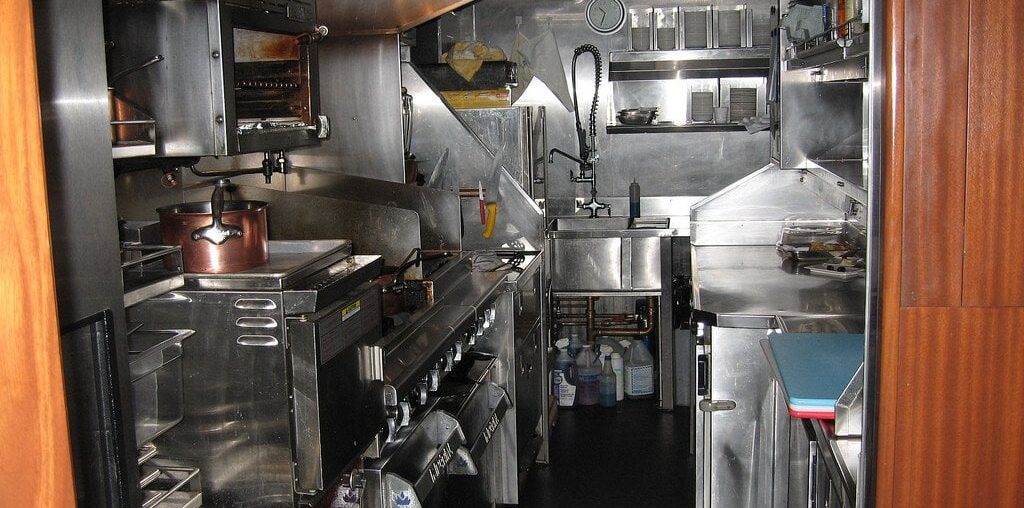 Kitchen in a Train on the Royal Canadian Pacific line