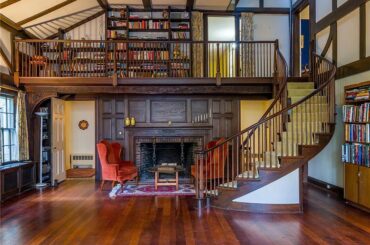 Cozy Library with Fireplace [767x1024]