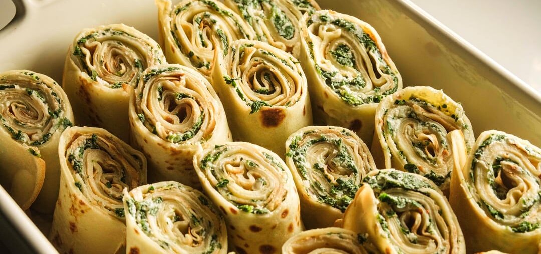 Gratin de crêpes ricotta épinards et scamorza fumée