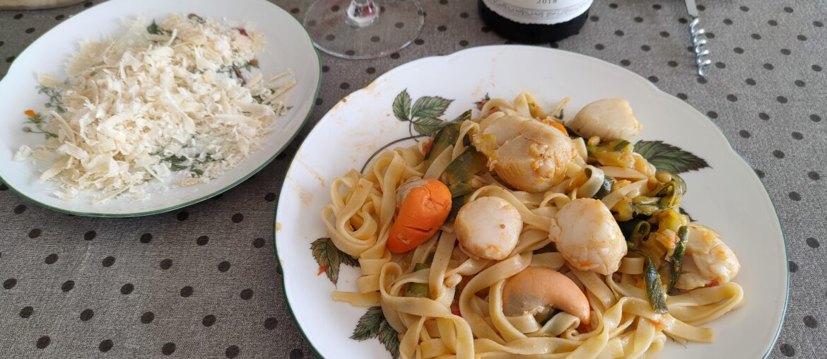 Tagliatelles aux coquilles saint jacques et Parmesan