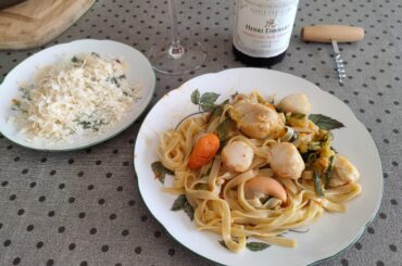 Tagliatelles aux coquilles saint jacques et Parmesan