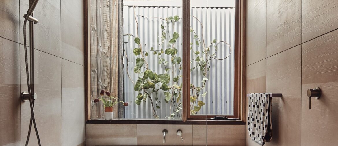 Bathroom full of natural light in a renovated Edwardian home, Fitzroy, Melbourne, Victoria, Australia [1653x2133]