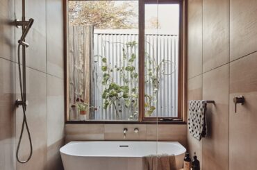 Bathroom full of natural light in a renovated Edwardian home, Fitzroy, Melbourne, Victoria, Australia [1653x2133]