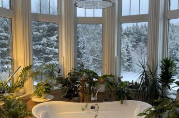 Winter views from a bathtub in a Toronto home, Ontario, Canada [3024x4032]