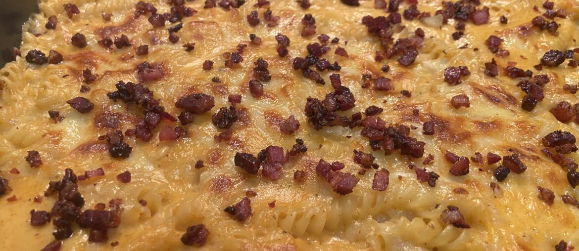 Mac and cheese comté, épices, lard fumé