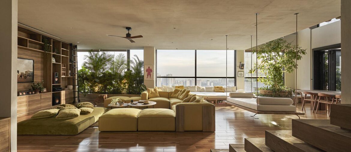 Tropical open plan penthouse [1521 x 1000] Saigon, Vietnam