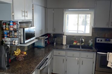 Looking for some advice on what colour(s) to paint the kitchen cupboards/trim to match the counter and backsplash