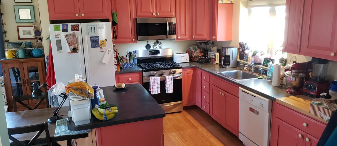 Our kitchen. Recently painted. Useful as heck.