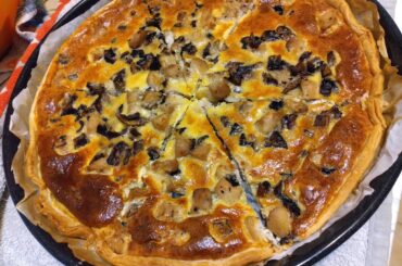 Quiche aux champignons et au poulet