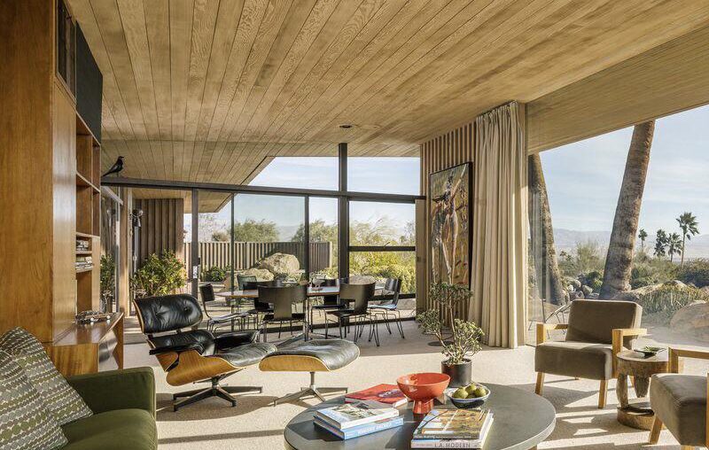 Living Area. The Edris House. Palm Springs, California. Originally designed by:E. Stewart Williams architect [800x800]built in 1954.