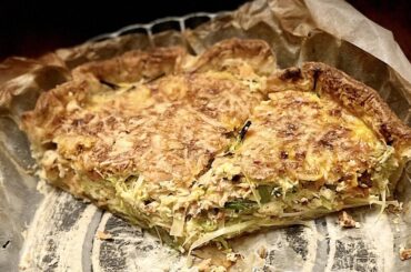 Quiche poireaux, chorizo, crevettes et truite fumée 😋