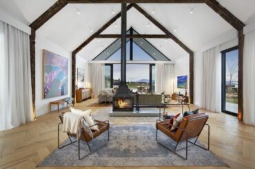 Open plan living room in renovated Australian barnhouse [1620 x 1080] Victoria, Australia