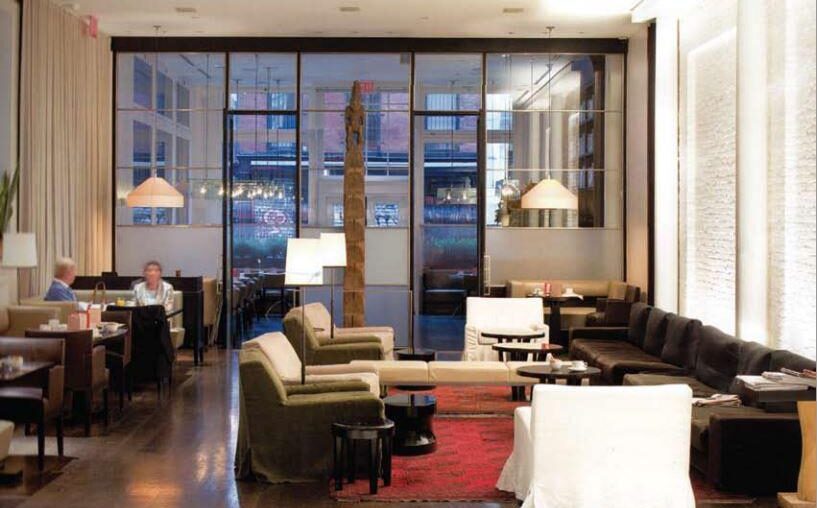 The Mercer Hotel, an André Belazs property. Designed by Christian Liaigre, most of the furniture also by him. [817x525].